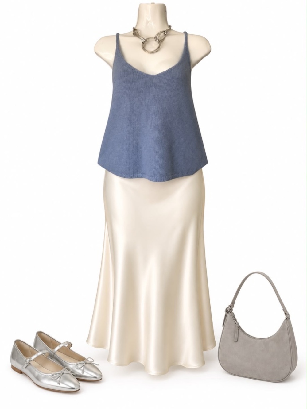 Code x Mode Blue Angora Rabbit Knit Cami Tank Top